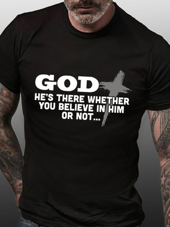 God Is Always There Crew Neck T-shirt