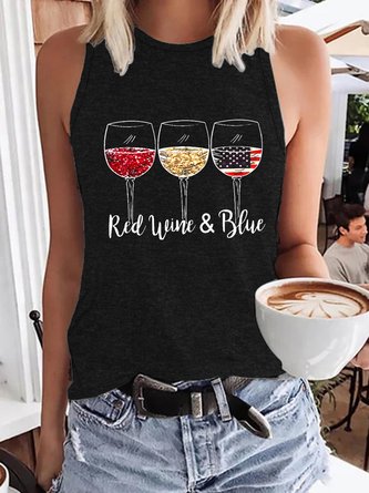Red Wine Blue Independence Day Top