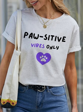Lilicloth x Kat8lyst Paw-sitive Vibes Only Crew Neck T-shirt