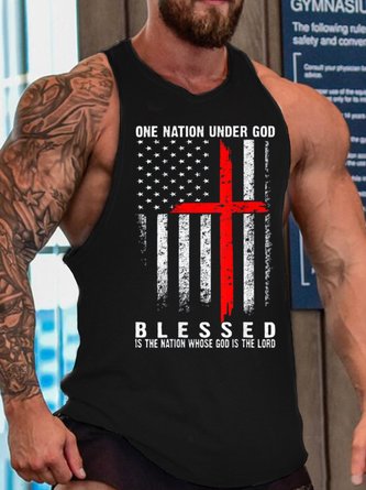One Nation Under God, Blessed Is The Nation Whose God Is The Lord, Casual Sleeveless Tank Top