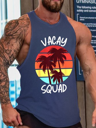 Vacay Squad Summer Vacation Crew Neck Tank Top
