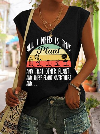 All I Need Is This Plant Women's Regular Fit Tanks & Camis
