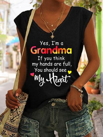 Yes I am A Grandma Funny V-neck Tank Top