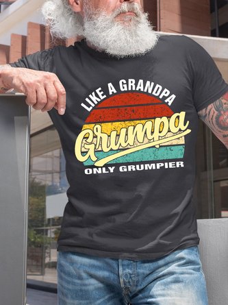 Funny Grumpy Grandpa Crew Neck T-shirt