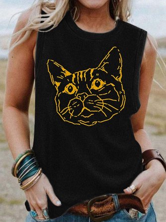 cat women’s Cotton-Blend Basics Loose Tanks & Camis