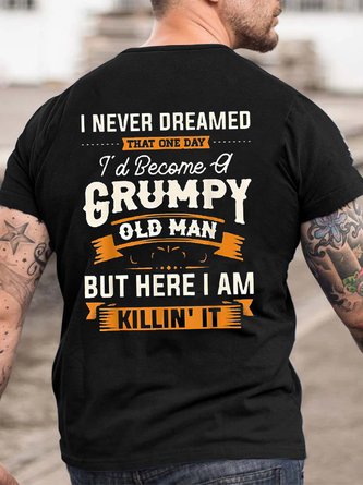 Grumpy Old Man Funny Back Print T-shirt
