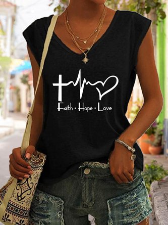 Faith Hope Love V-neck Tank Top