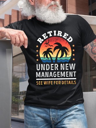 Retired Managed By Wife Funny Husband T-shirt