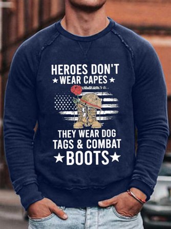Top heroes Don’t Wear Capes They Wear Dog Tags & Combat Boots Us Flag Men's Sweatshirt