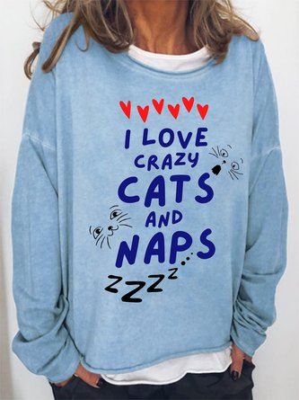 Lilicloth x Kat8lyst I Love Crazy Cats And Naps Women's Sweatshirts