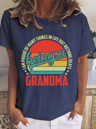 Proud To Be A Grandma Crew Neck T-shirt