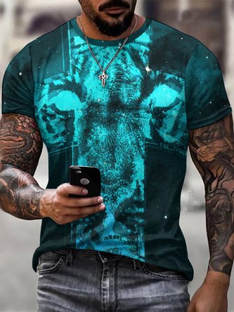 Men Animal Printing Casual T-Shirt