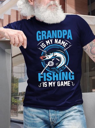 Grandpa Is My Name Fishing Is My Game Men's T-Shirt