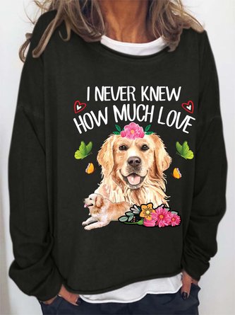Women Dog Printing Casual Sweatshirts