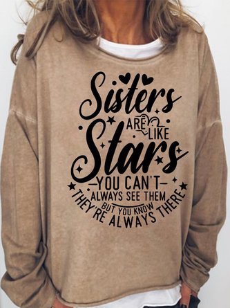Womens Funny Sisters Crew Neck Sweatshirts