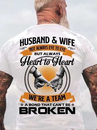Womens Husband And Wife Not Always Eye To Eye But Always Heart To Heart Casual Cotton T-Shirt