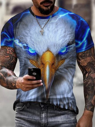 Men Eagle Printing Regular Fit T-Shirt