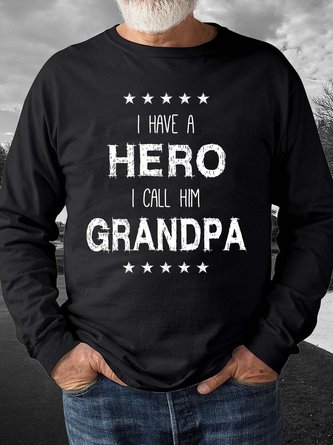 Men Grandpa Family Star Letters Casual Figure Regular Fit Sweatshirt
