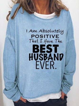 Women Family Husband Love Letters Loose Casual Figure Sweatshirts