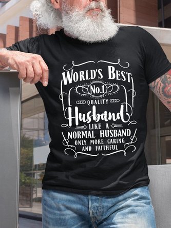 Men Funny Graphic Funny I Love My Husband Casual T-Shirt
