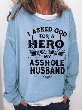 Men Husband Hero Letters Casual Sweatshirts