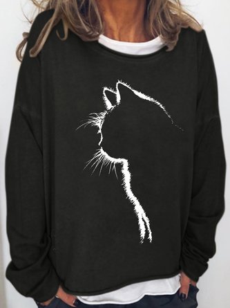 Womens Funny Cute Cat Lover Sweatshirts