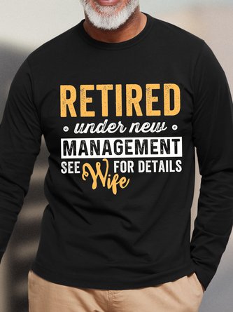 Men Funny Retired Under New Manage Wife Casual T-Shirt