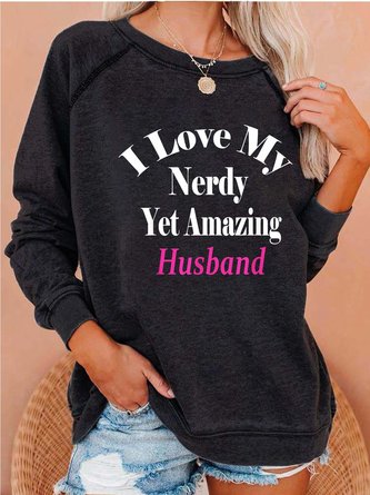 Women Husband Family Love Crew Neck Sweatshirts