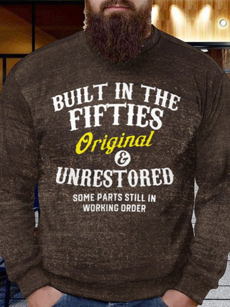Men's Printed Loose Sweatshirt With Fifties