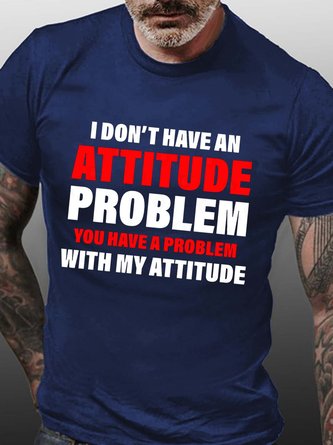 Men Attitude Problem Letters Fit T-Shirt