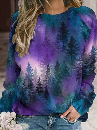 Womens Art Print Casual Sweatshirt