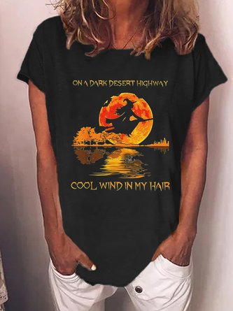 Witch Drive A Stick Women Casual Loose T-Shirt