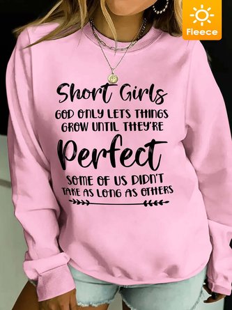 Women Short Girls Perfect Fleece Letters Casual Sweatshirts