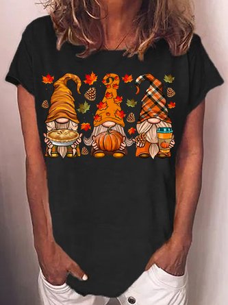 Womens Halloween Gnomes Casual T-Shirt