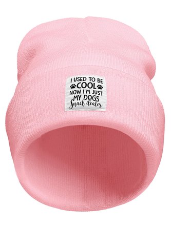 I Used To Be Cool Now I'm Just My Dogs Snack Dealer Funny Animal Dog Letter Beanie Hat