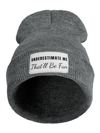 Underestimate Me That’ll Be Fun Funny Letters Beanie Hat