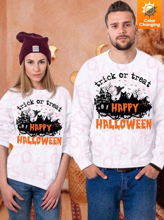 Unisex Trick Or Treat Happy Halloween UV Color Changing Sweatshirt
