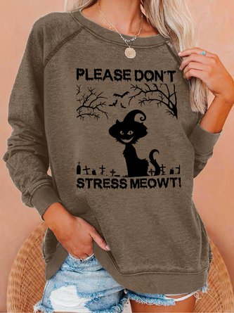 Lilicloth X Jessanjony Please Don‘t Stress Meowt Women's Halloween Sweatshirts