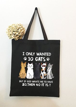 I Only Wanted 10 Cats But If God Wants Me To Have 20 Then 40 It Is Animal Graphic Shopping Tote