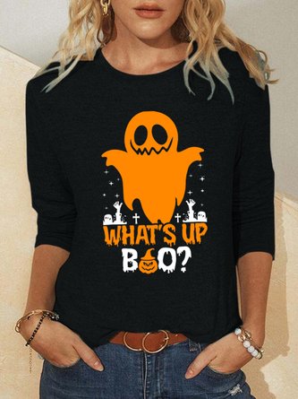 Lilicloth X Abu What's Up Boo Halloween Women's Long Sleeve T-Shirt