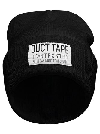 Duct Tape It Can't Fix Stupid But It Can Muffle The Sound Funny Letters Beanie Hat