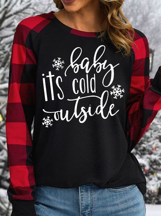 Womens Baby Its Cold Outside Christmas Holiday Ugly Christmas Top