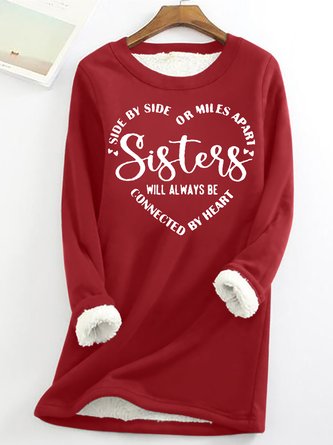 Womens Sister Crew Neck Casual Sweatshirt