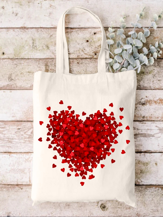 Valentine's Day Heart Festival Graphic Casual Shopping Tote Bag