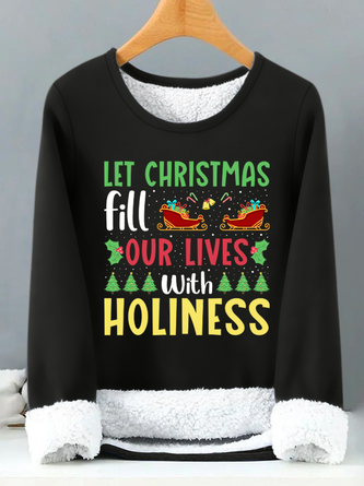 Lilicloth X Jessanjony Let Christmas Fill Our Lives With Holiness Womens Warmth Fleece Sweatshirt