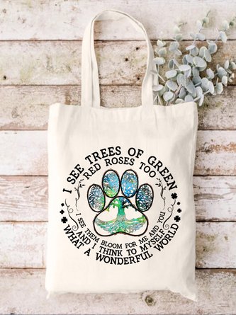 I See Trees Of Green Plant Graphic Casual Shopping Tote Bag