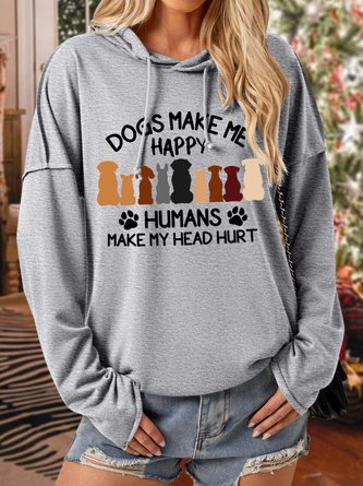 Dogs Make Me Happy Humans Make My Head Hurt Womens Hoodie