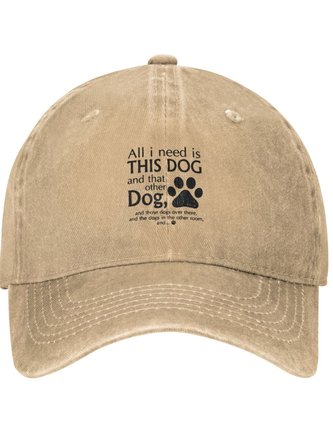 All I Need Is This Dog Animal Graphic Adjustable Hat