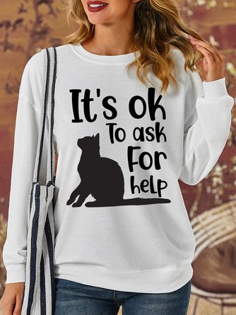 Lilicloth X Jessanjony Cat It's Ok To Ask For Help Women's Sweatshirt