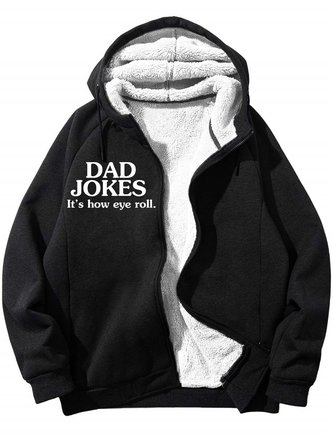 Men’s Dad Jokes It’s How Eye Roll Hoodie Casual Loose Text Letters Sweatshirt